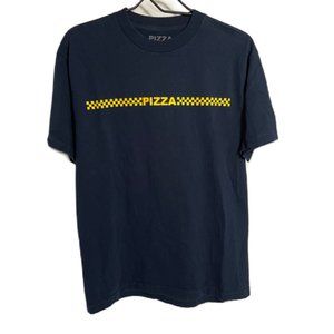 Pizza Medium T-Shirt Blue with Yellow